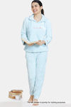 Zivame Fluffy Fur Knit Sweatshirt - Baby Blue — thumbnail 4